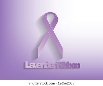 Lavender awareness Ribbon on a lavender background.