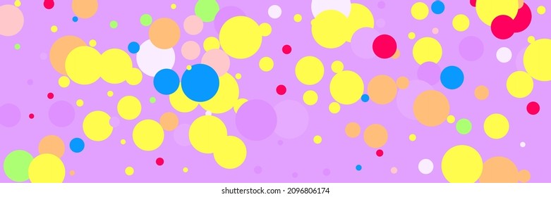 Lavender Beige Circles Dark Bright Pattern. Yellow Rainbow Children Purple Green Blue Composition. Play Pastel Red Vivid Color Violet Illustration. Multicolor Light Vibrant Pink Kids Wallpaper.