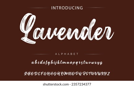 Lavender Best Alphabet Painting Paint Brush Beauty Script Logotype Font lettering handwritten