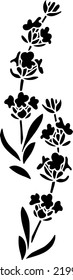 Lavender border Vector Stencil, black and white