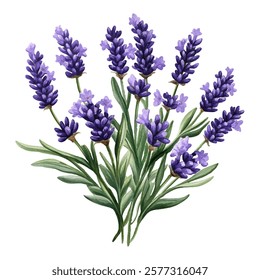 a lavender bouquet, perfect for home decor, aromatherapy, and nature-themed designs. Adds a touch of elegance and tranquility to any project.