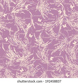 Lavender branches seamless pattern. Vintage style.
