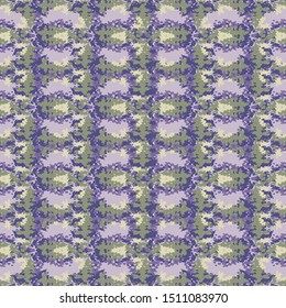 Lavender broken vertical trellis stripe background. Seamless pattern mottled wax print bleached resist. Irregular striped dip dyed batik textile. Variegated textured abstract trendy fashion all over.
