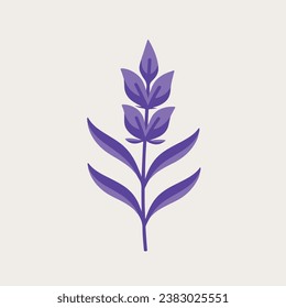 Lavanda en dibujos animados, estilo doodle. Ilustración vectorial 2d en logotipo, estilo de icono. 