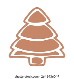 lavender christmas tree cookie with sprinkles and chocolate, vector clipart
