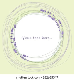 Lavender circle and place for your text, vector graphic