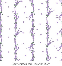 Lavender colorful flower seamless pattern for textile.