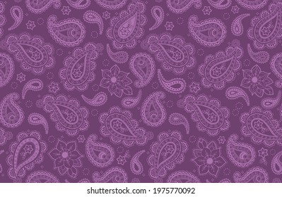 Lavender coloured paisley repeat pattern