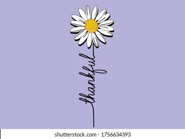 lavender daisy hand drawn design  vector love yourself daisy flower vector design stationary fashion design pattern