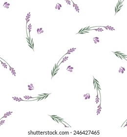 Lavender decorative pattern. Seamless pattern for fabric, paper and other printing and web projects.Watercolor background.