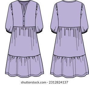 Lavendel ai Vektorgrafik Mini-Kleid