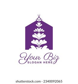 Lavender farm logo template for real estate business