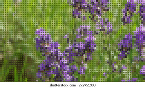 lavender field mosaic dots background