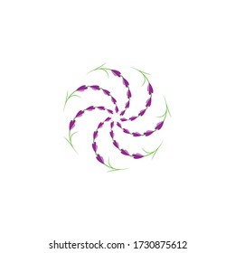 lavender floral aromatic logo vector icon illustration design