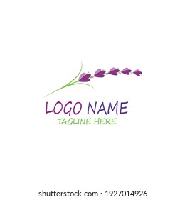 lavender floral aromatic logo vector icon illustration design