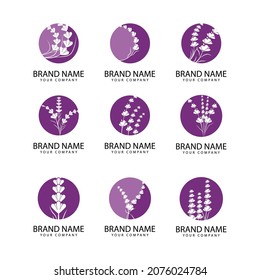 lavender floral aromatic logo vector icon illustration design
