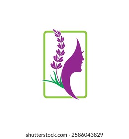 lavender floral aromatic logo vector icon illustration design