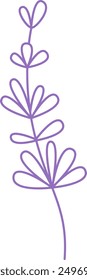 Ilustración vectorial de contorno de rama de flor de lavanda