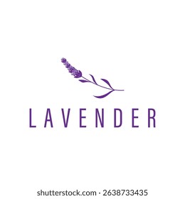 lavender flower design, lavender logo concept, aromatherapy plant for health and perfume, with modern simplicity as a symbol of a business product brand, also a poster or brand illustration template