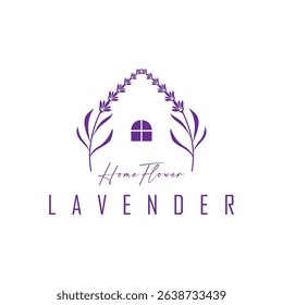lavender flower design, lavender logo concept, aromatherapy plant for health and perfume, with modern simplicity as a symbol of a business product brand, also a poster or brand illustration template