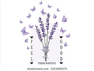 lavender flower hand drawn vector design 