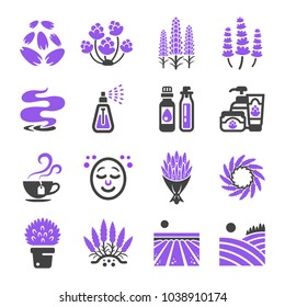 Lavender Flower Icon Set