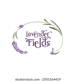 Diseño de logotipo de flor de lavanda. Símbolo floral elegante