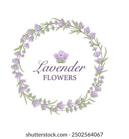 Lavender flower logo design. Elegant floral sumbol