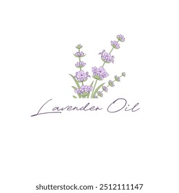 Lavender flower logo design. Elegant floral sumbol