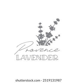 Logo-Design der Lavendelblume. Eleganter Blumensubol