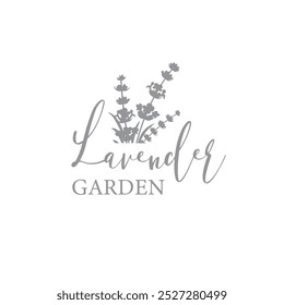 Design de logotipo de flor de lavanda. Símbolo floral elegante