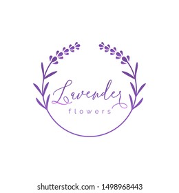 Lavender Flower Logo Design Template