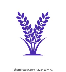 lavender flower logo icon vector