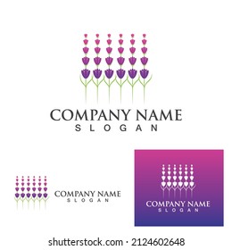Lavender flower logo symbol template vector