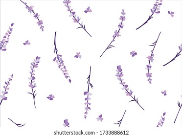lavender flower pattern design vector 