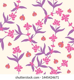 lavender and flower repeat pattern seamless,fabric textile print design,packaging ,background
