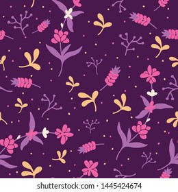 lavender and flower repeat pattern seamless,fabric textile print design,packaging ,background