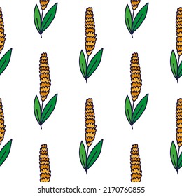 Lavender flower seamless pattern. Creative floral wallpaper. Simple cute plants endless backdrop. Design for fabric, textile print, wrapping paper, cover. Doodle vector illustration