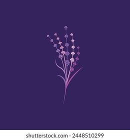 Plantilla de diseño de ilustración de Vector floral de lavanda