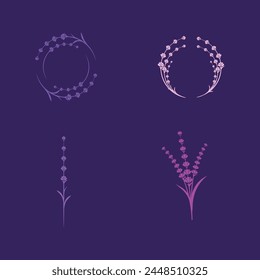 Lavender flower Vector icon illustration design Template
