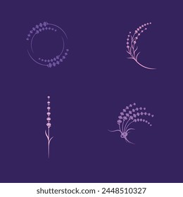Lavendelblume Vektorgrafik Icon Illustration Design Vorlage