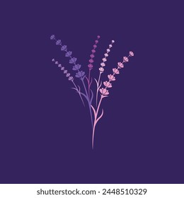 Lavender flower Vector icon illustration design Template
