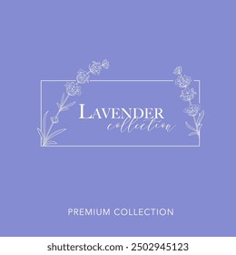 Lavender flower vector logo. Floral design label