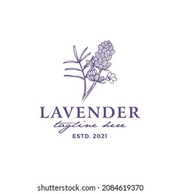 lavender flower vector premium logo