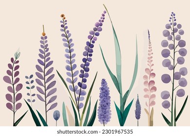 Flor de lavanda ilustración de acuarela