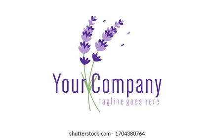 Lavender flowers for logo design concept editable
