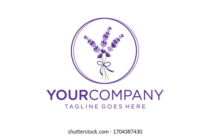 Lavender flowers for logo design concept editable