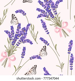 Lavender Flowers Seamless Pattern