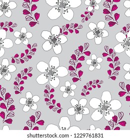 Lavender and Flowers-Love in Parise Seamless Repeat Pattern Background