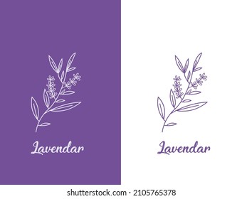 ilustración vectorial del diseño de la etiqueta de flor de fragancia de lavanda